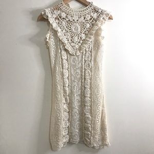 Cory Lynn Calter Cream Crochet Dress S